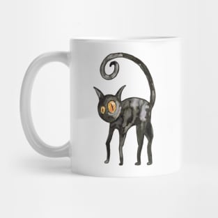 Black cat watercolor Mug